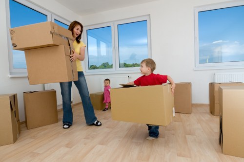 Packed household items ready for a removals job