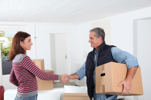 Van moving boxes for a Surrey flat relocation