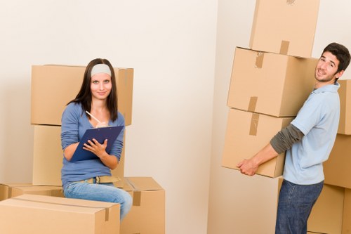 Mover wearing PPE during a Surrey house removal
